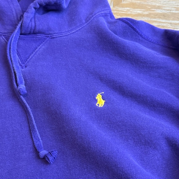 Ralph Lauren Purple Hoodie with Yellow Logo - Picture 3 of 8